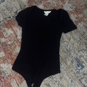 H&M Black Ribbed Bodysuit